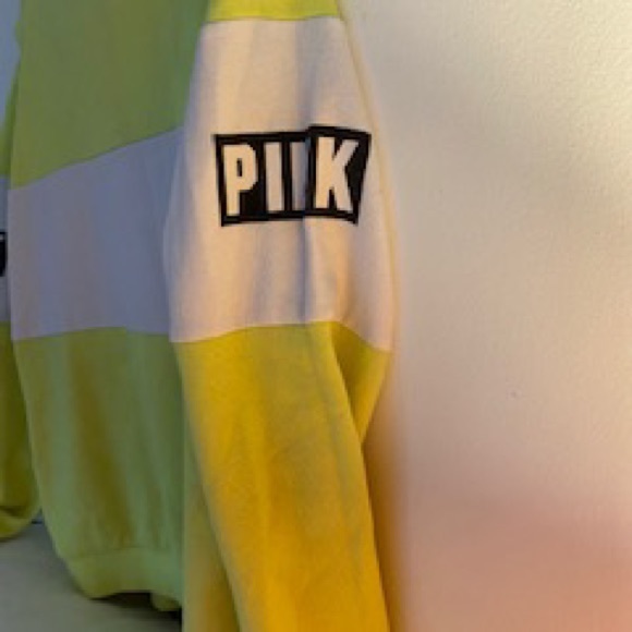 PINK VS. Color-block Logo Sweatshirt Size Small - Picture 2 of 4